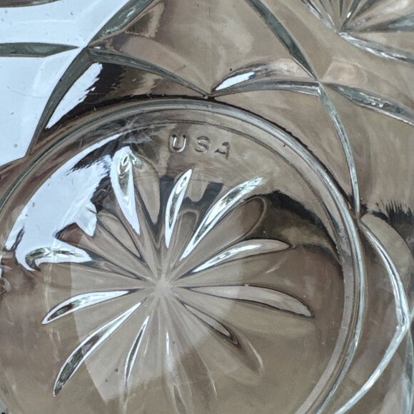 Vtg Diamond Cut Candy Dish w Lid - USA trinket bowl decor grannycore cottage - Picture 7 of 14